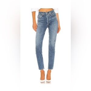 AGOLDE Riley High Rise Straight Crop in Color Frequency Size 25